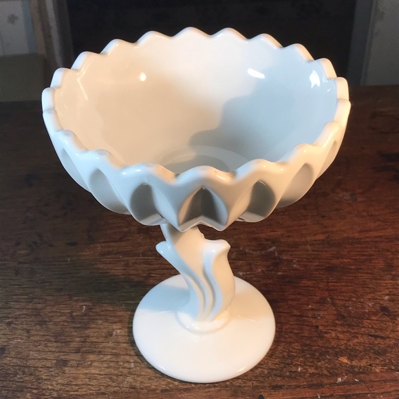 Accents Vintage Milk Glass Pedestal Bowl Poshmark